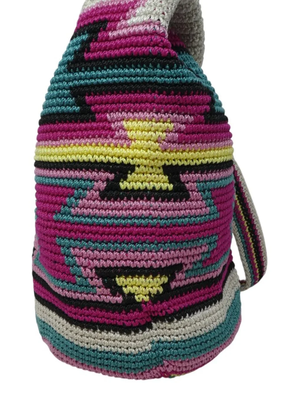 The Sak Back to Bali Artisan Made Multicolor Crochet Hobo Shoulder Bag